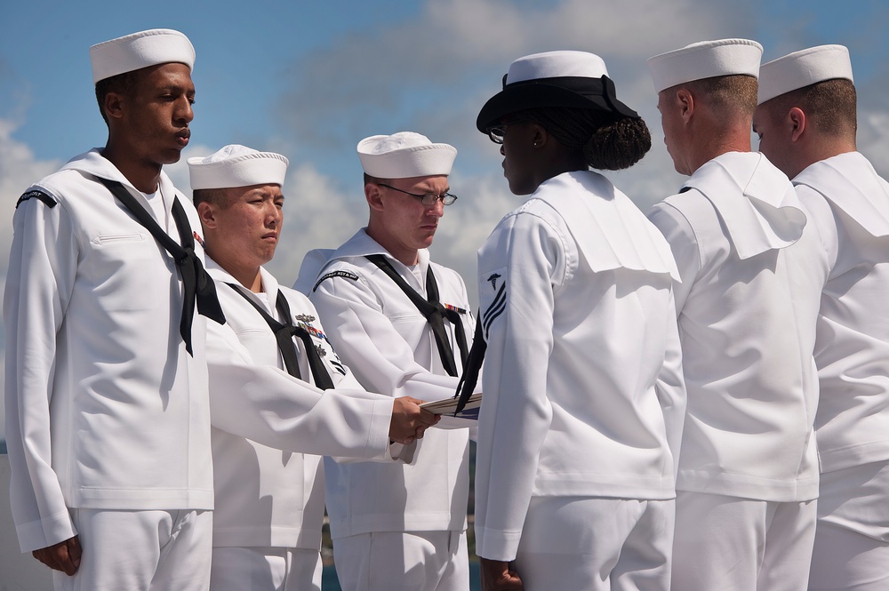 Pearl Harbor Survivor Theodore F. Roosevelt ashes placed aboard USS Utah