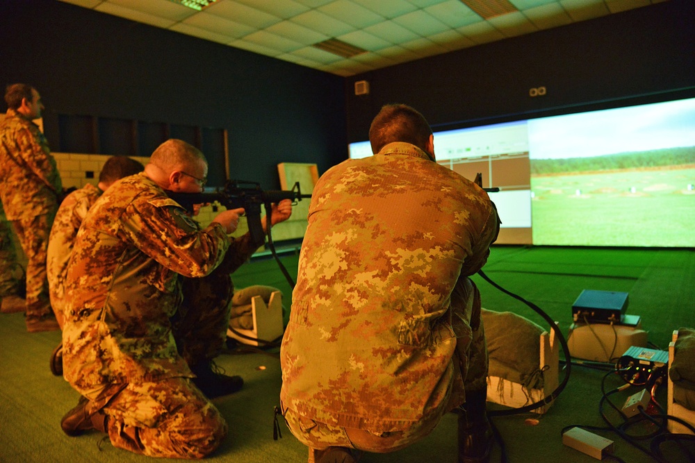 The Italian Base Commander Col Maggian and his staff during EST training