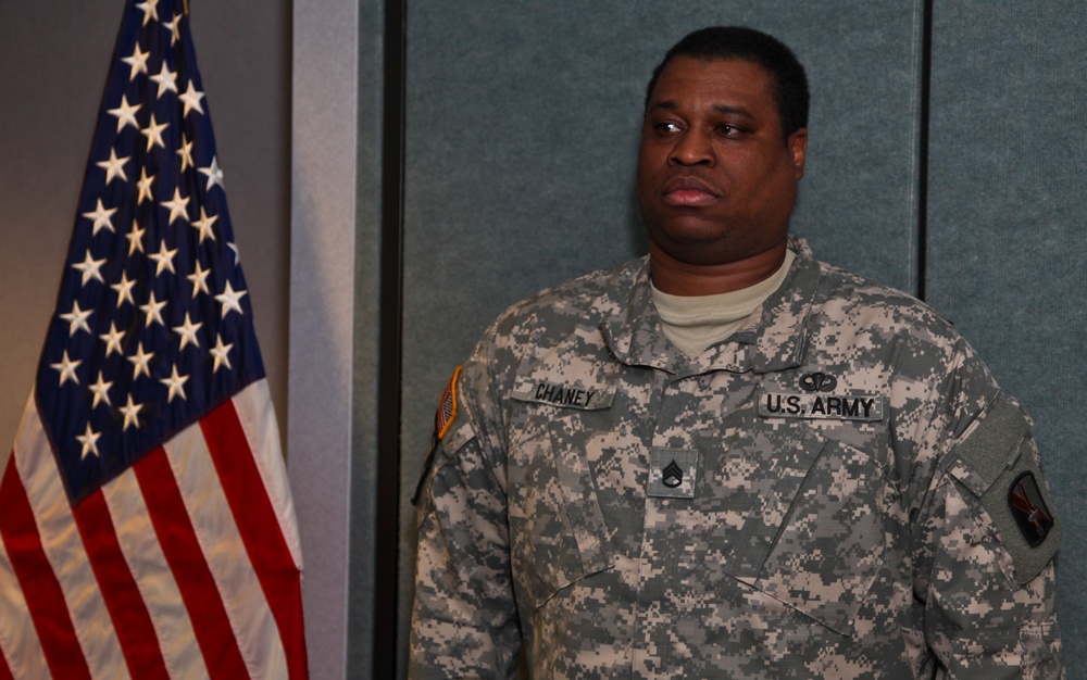 Staff Sgt. Dwight Chaney award ceremony
