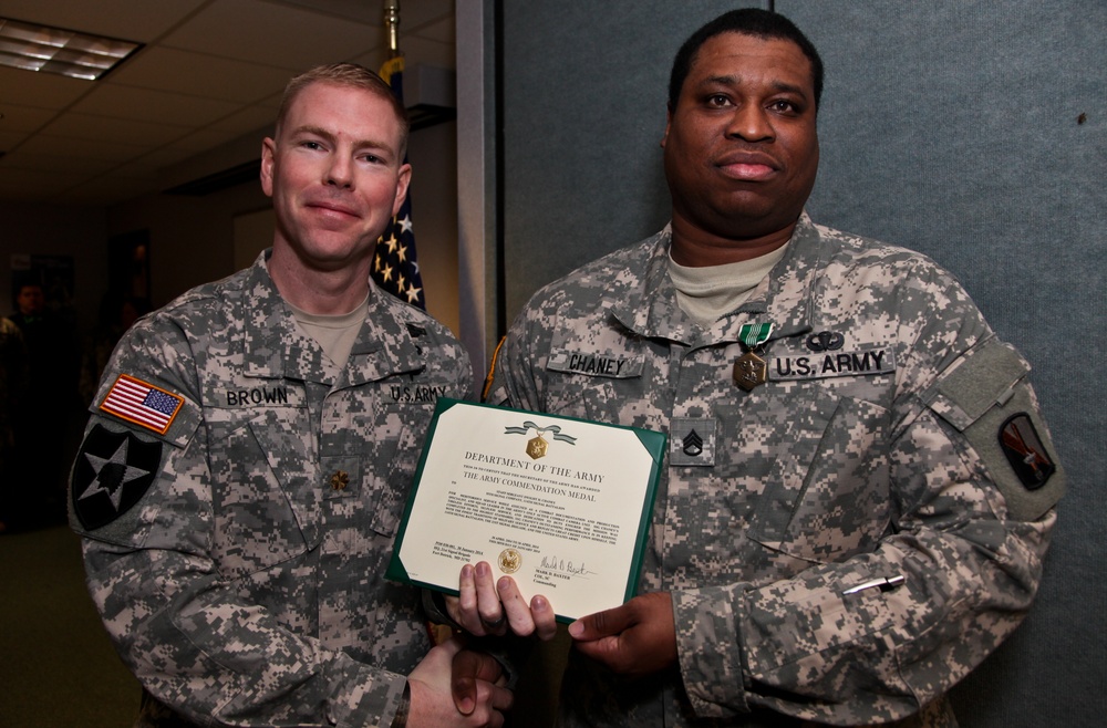 Staff Sgt. Dwight Chaney award ceremony