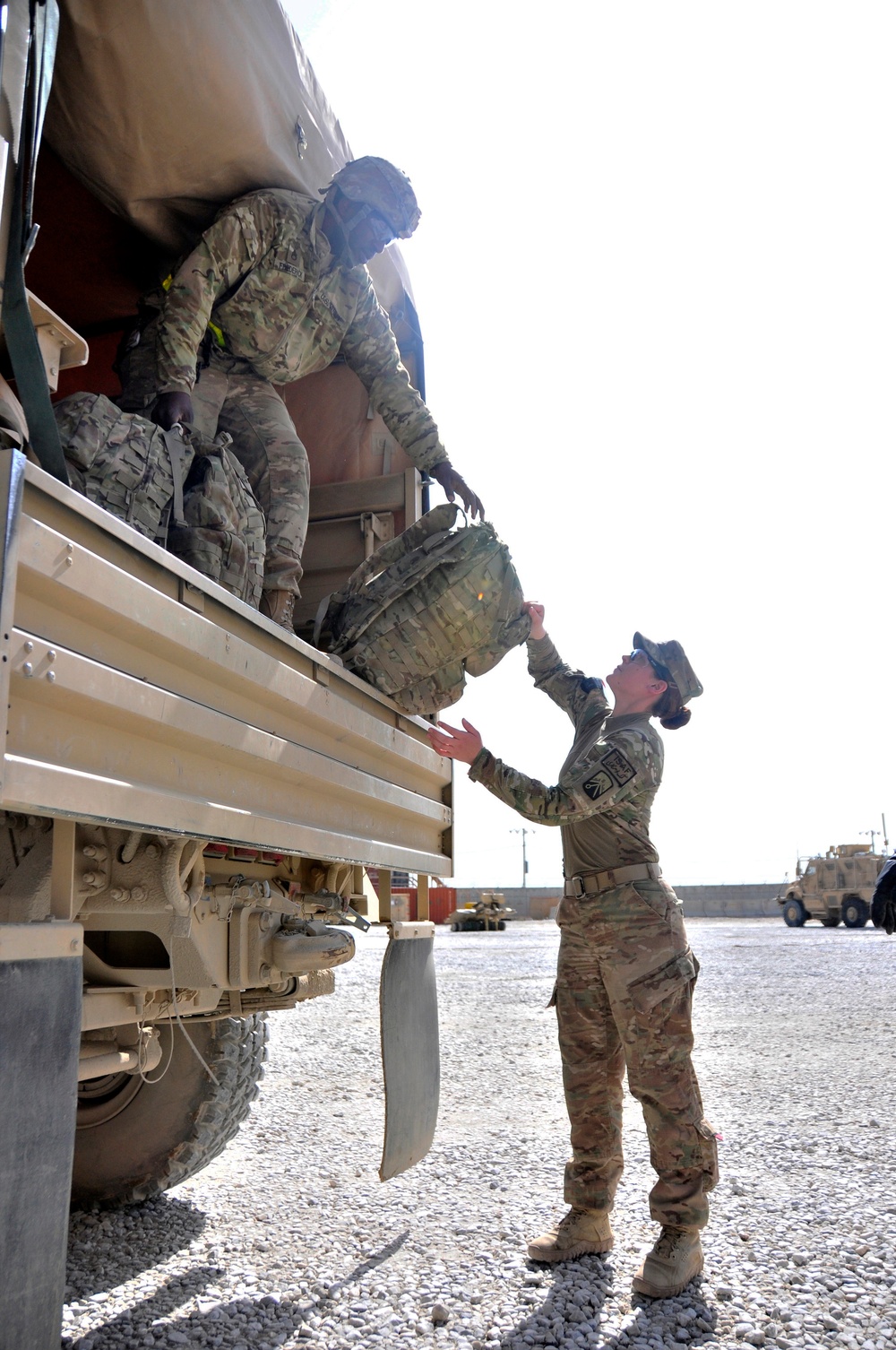 Unloading the LMTV