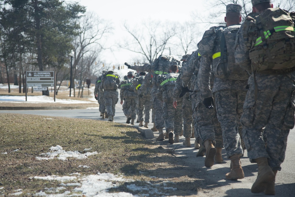 55th Signal Company ruck march