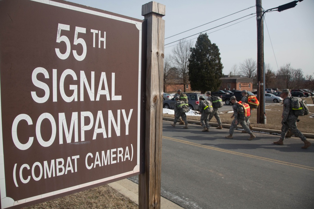 55th Signal Company ruck march