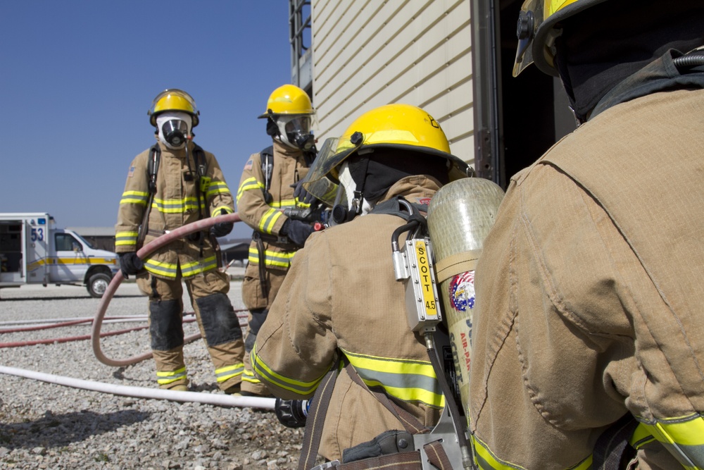 Camp Bondsteel firefighters turn on the heat