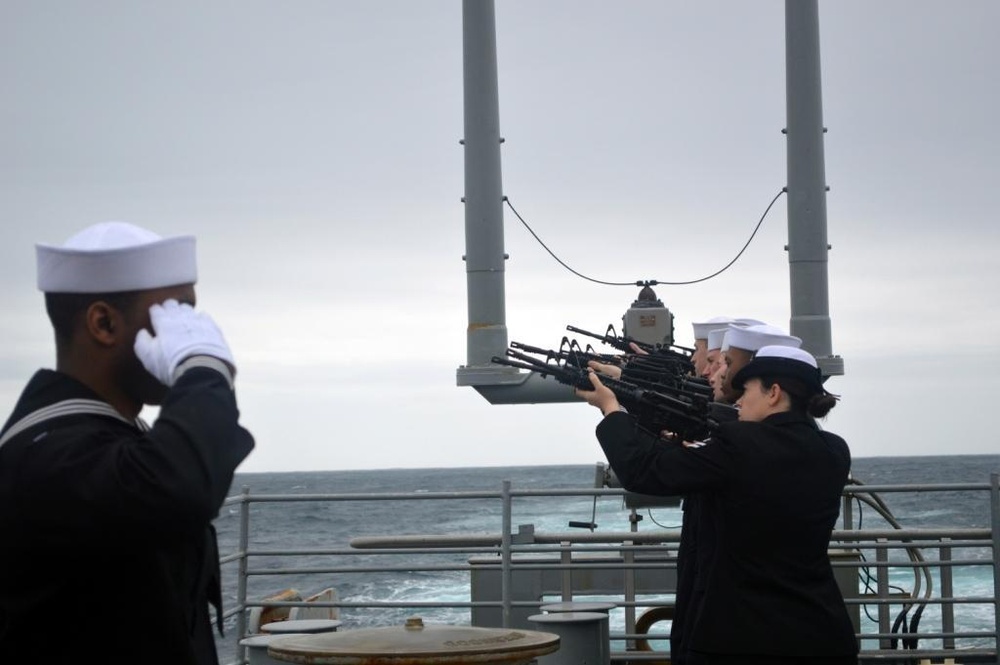 USS Vella Gulf burial at sea detail