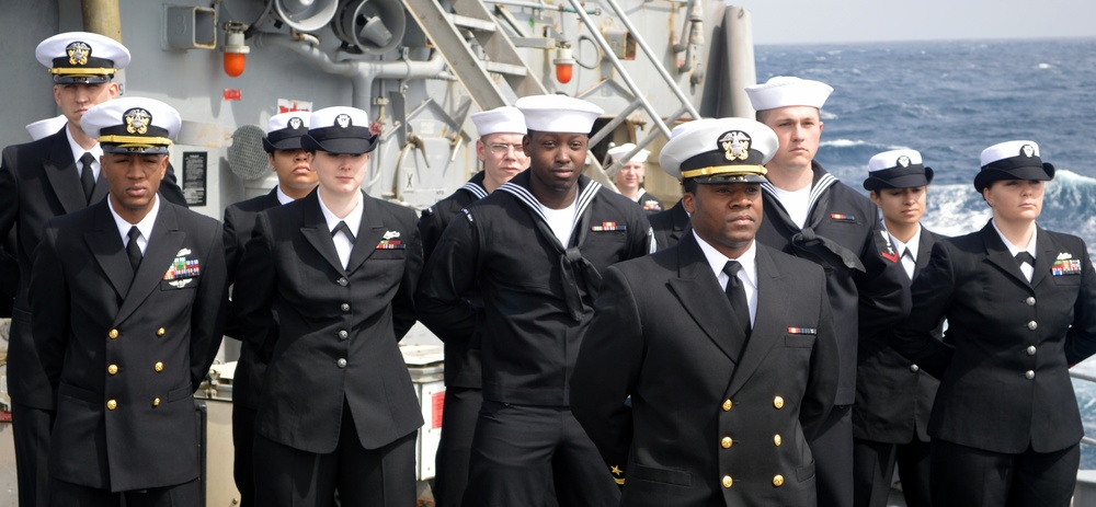 USS Vella Gulf conducts burials at sea