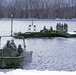 299th Engineer Company soldiers navigate frigid Mississippi River ribbon bridge