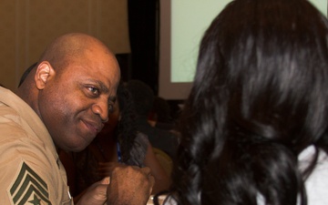 Marines answer questions at 40th Annual NSBE Convention
