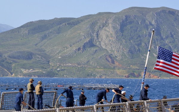 USS Elrod departs Crete