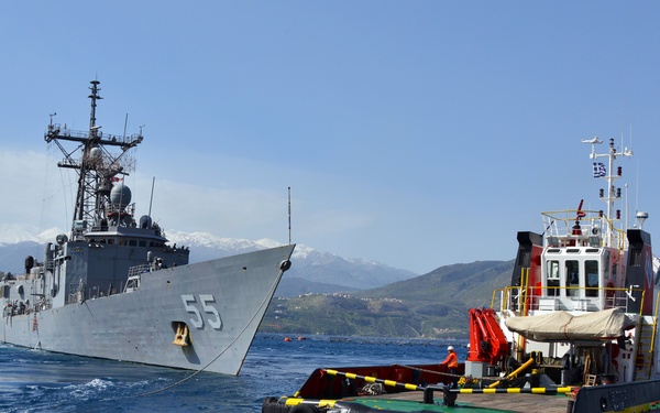 USS Elrod Departs Crete