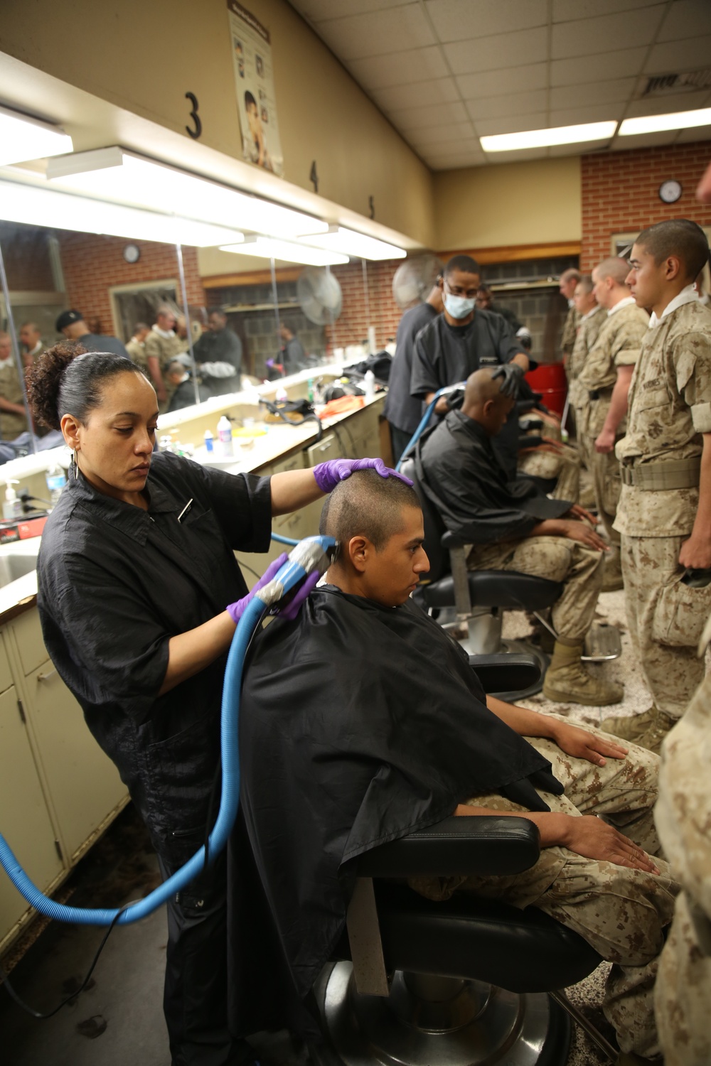 Photo Gallery: Marine recruits get high-and-tight haircuts as Parris Island graduation nears