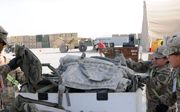 349th Quartermaster troops receive, sort huge amounts of equipment