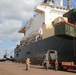 Marines offload MRF-D gear off of USNS 2nd Lt. John P. Bobo