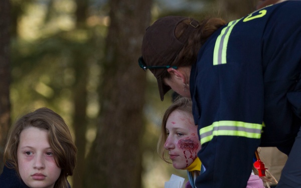 Girl Scouts help first responders train during Alaska Shield