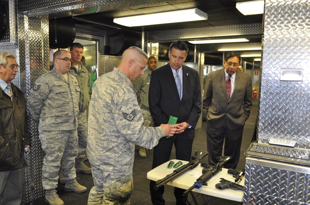 Gov. Brian Sandoval tours the new MCSATS Facility