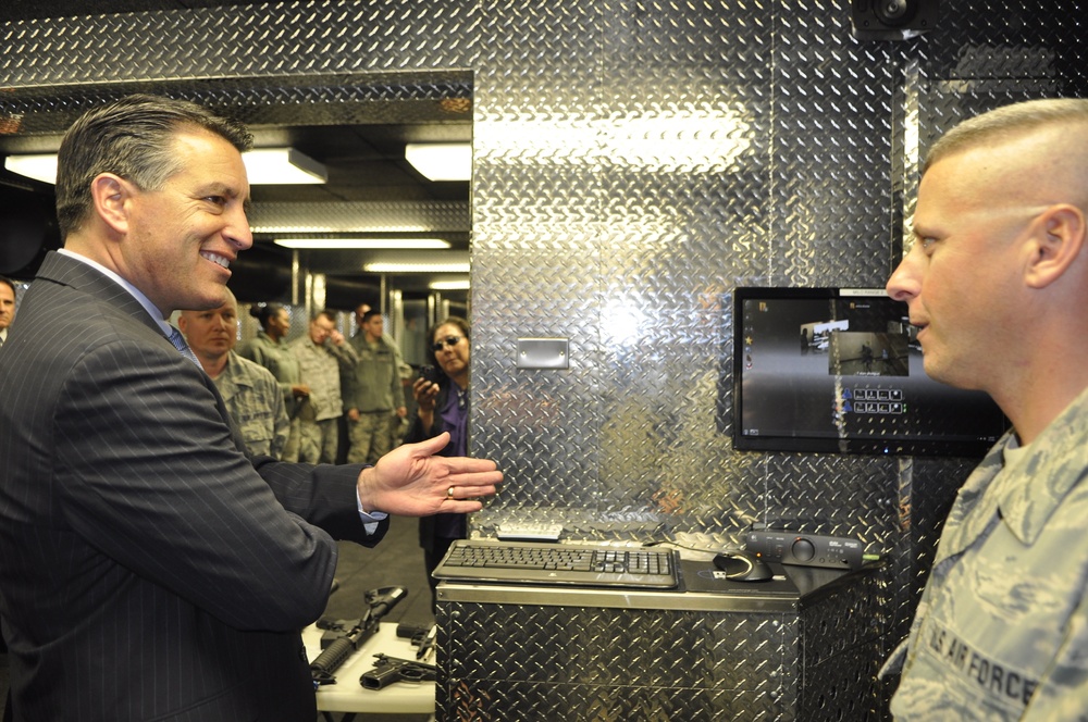 Nevada's Gov. Brian Sandoval toured the New MCSATS Facility at Nevada Air National Guard