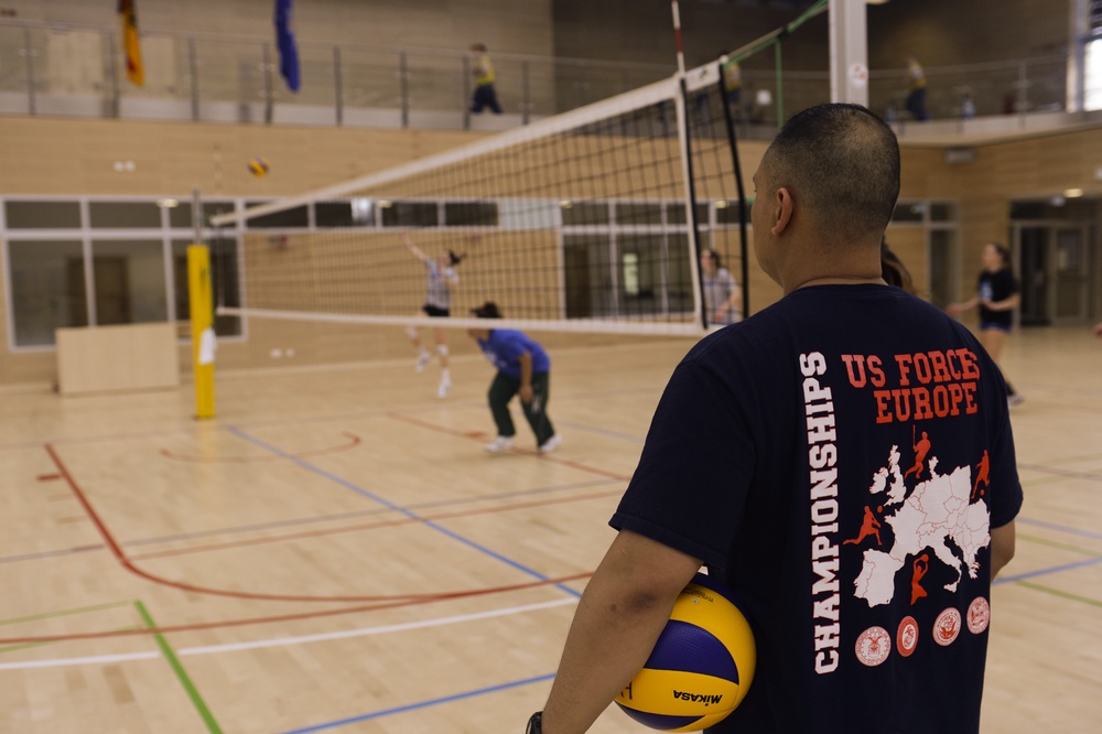 USAFE volleyball team training camp day 1