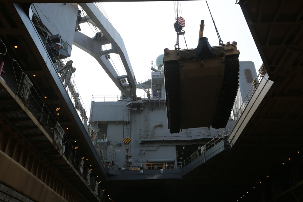 Tanks, cranes and maritime prepositioning force ships