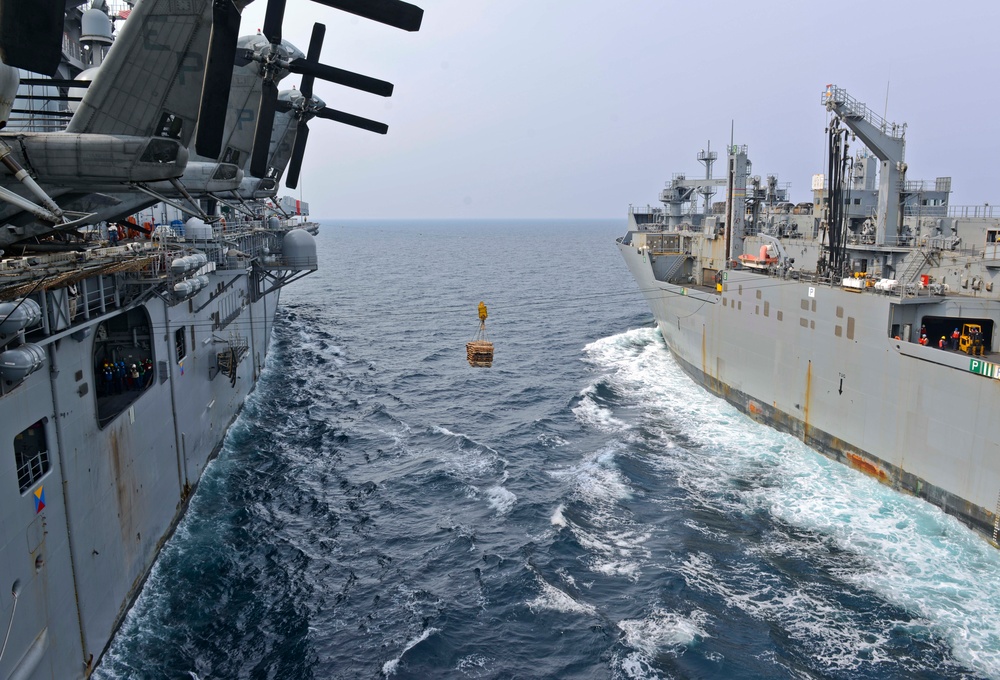 Replenishment aboard USS Bonhomme Richard