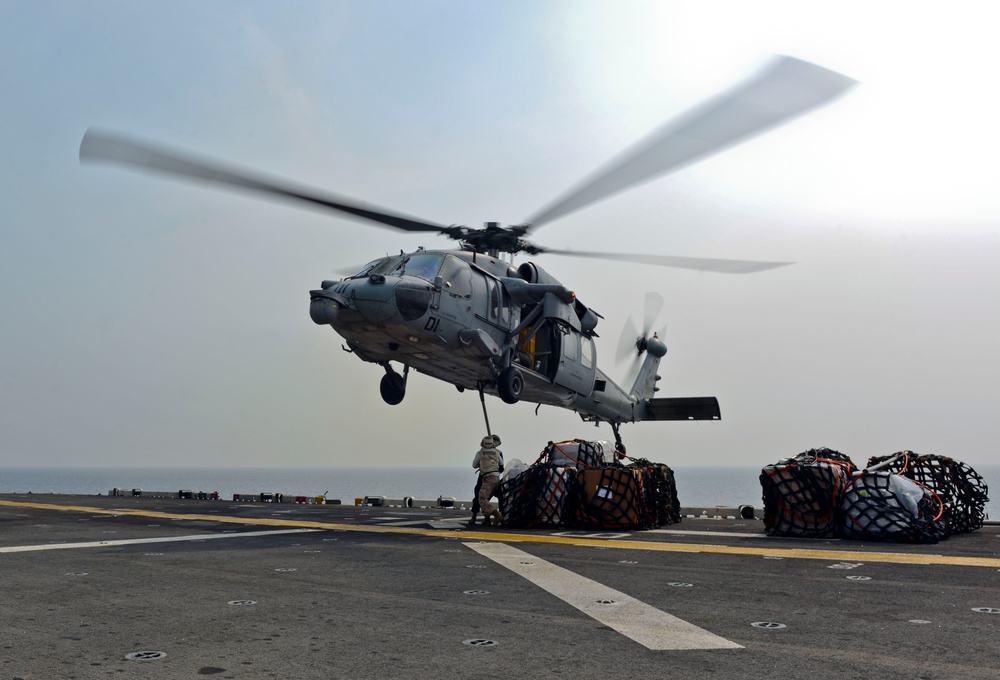 Replenishment aboard USS Bonhomme Richard