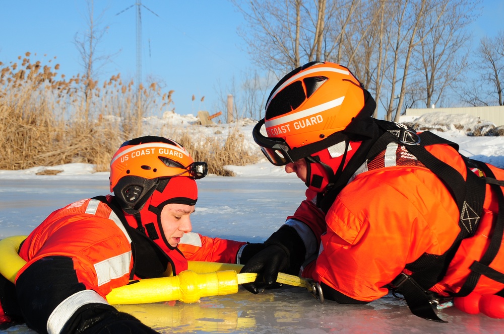 Coast Guard ice rescue training