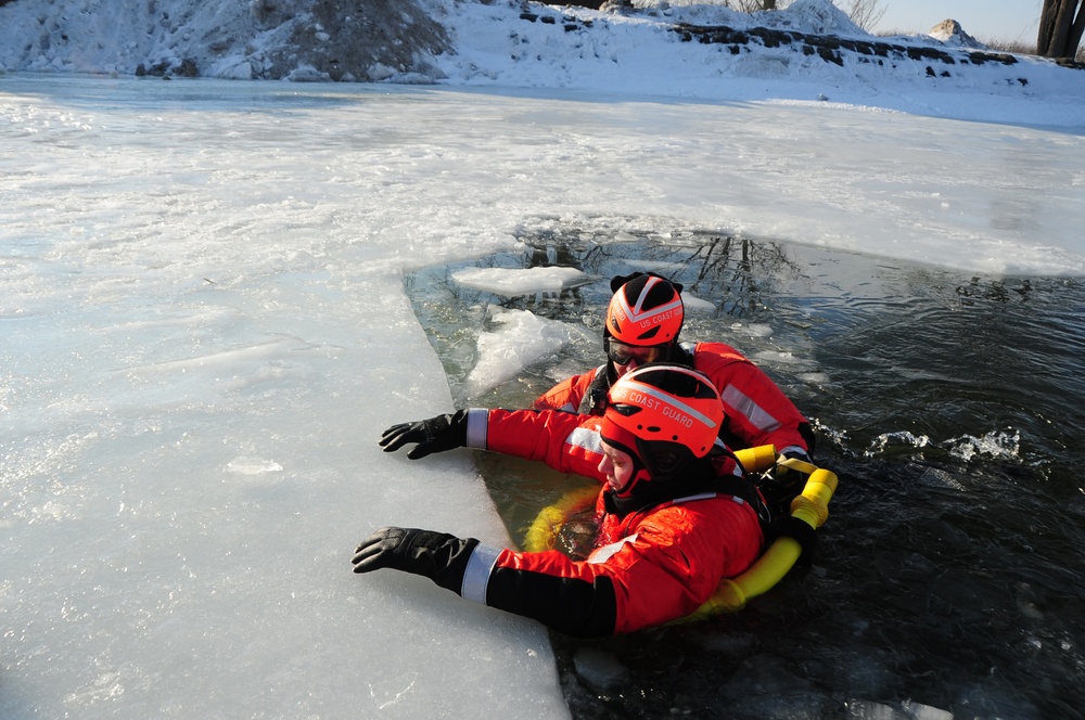 Coast Guard ice rescue training