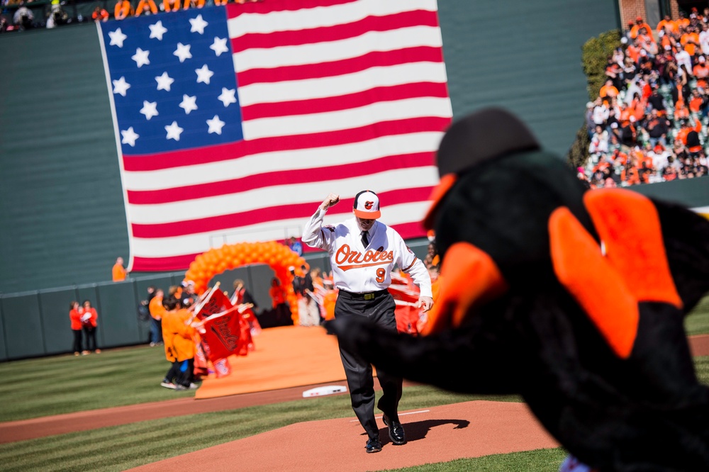 VCJCS throws out season-opening 1st pitch At Camden Yards