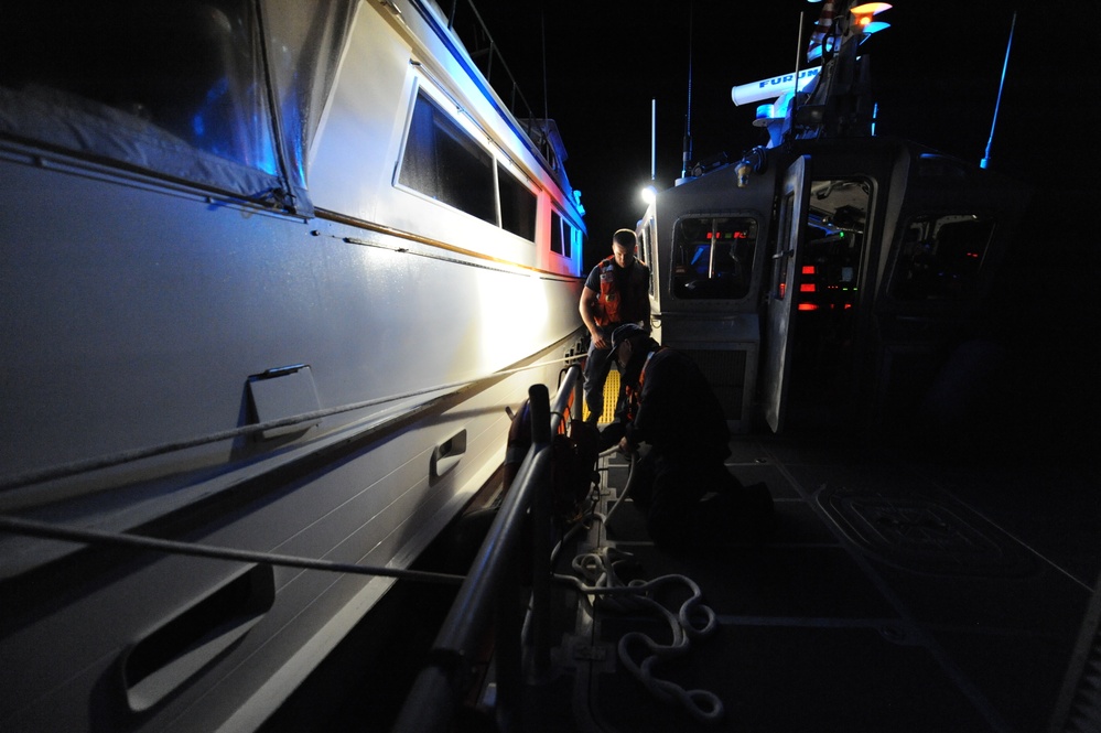 Coast Guard tows disabled yacht Belle Amie