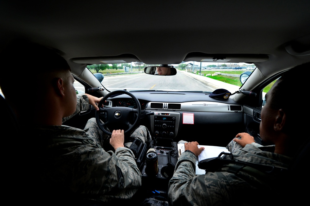 802nd Security Forces Squadron Airmen go on patrol