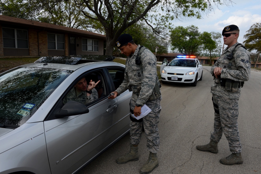 802nd Security Forces Squadron Airmen go on patrol