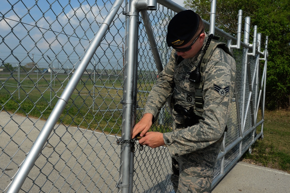 802nd Security Forces Squadron Airmen go on patrol