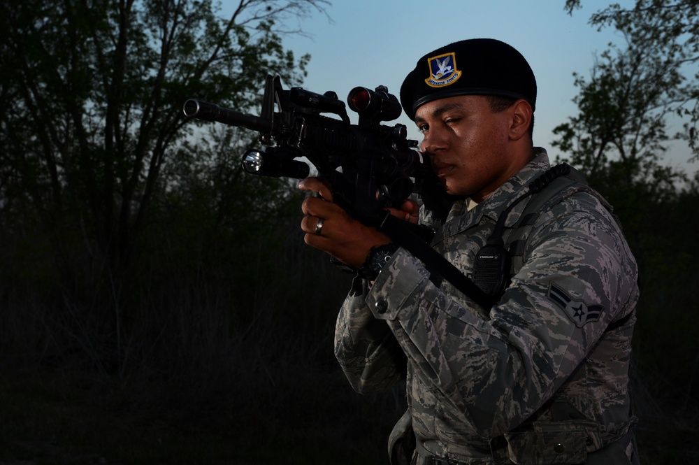 802nd Security Forces Squadron Airmen go on patrol