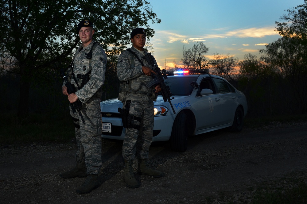 802nd Security Forces Squadron Airmen go on patrol