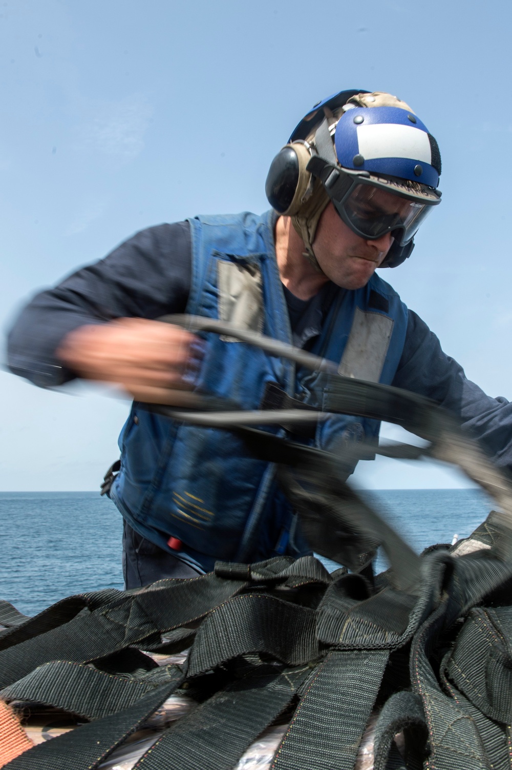 Philippine Sea is deployed as part of the George H.W. Bush Carrier Strike Group in support of maritime security operations, theater security cooperation efforts and missions in support of Operation Enduring Freedom in the U.S. 5th and 6th Fleet areas of r