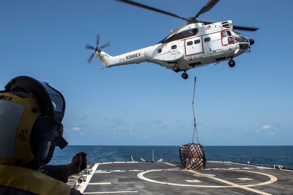 Philippine Sea is deployed as part of the George H.W. Bush Carrier Strike Group in support of maritime security operations, theater security cooperation efforts and missions in support of Operation Enduring Freedom in the U.S. 5th and 6th Fleet areas of r