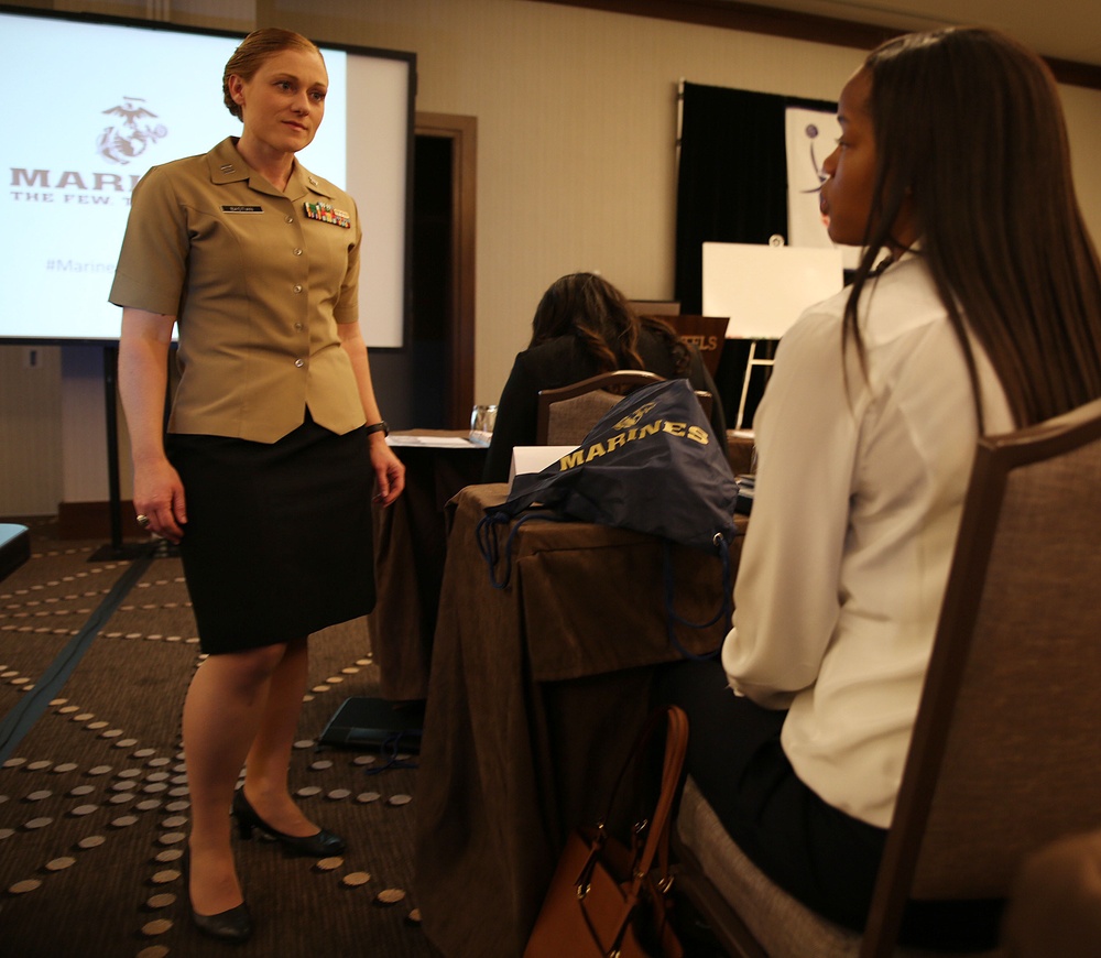Marines Mentor at Women's Basketball National Convention