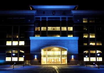 McGinnis-Wickam Hall goes blue in support of Autism Awareness Month