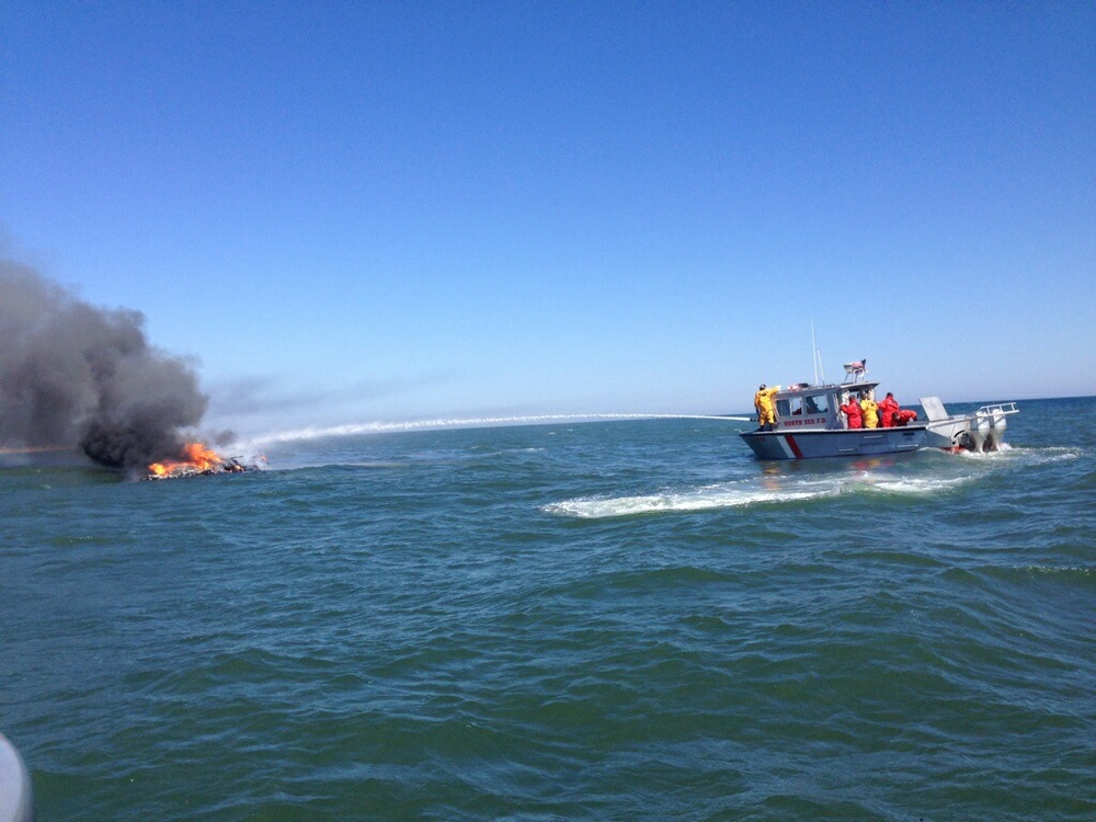 DVIDS - News - Coast Guard rescues 3 from burning boat off Shinnecock