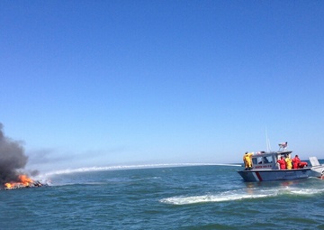 Coast Guard rescues 3 from burning boat off Shinnecock