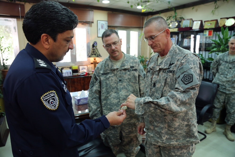 108th Sustainment Brigade command teams meet with Kuwait Security Forces commander