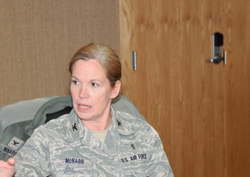 Col. Connie McNabb visits 181st Intelligence Wing