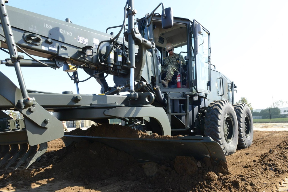 NMCB FOUR executes airfield damage repair drills in preparation for future missions