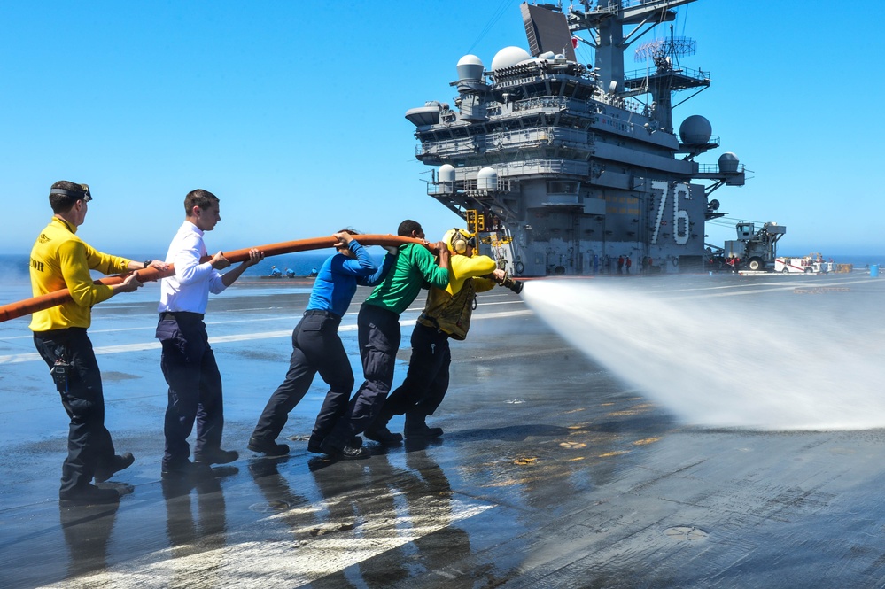 USS Ronald Reagan flight deck action