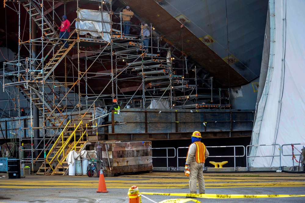 USS Dwight D. Eisenhower undergoes maintenance