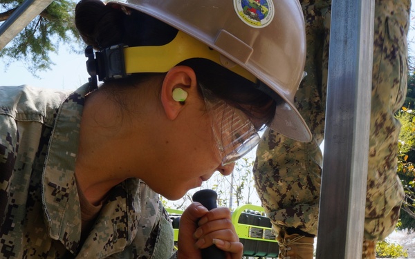 NMCB 1 DET Chinhae Sailors perform construction operations in Korea