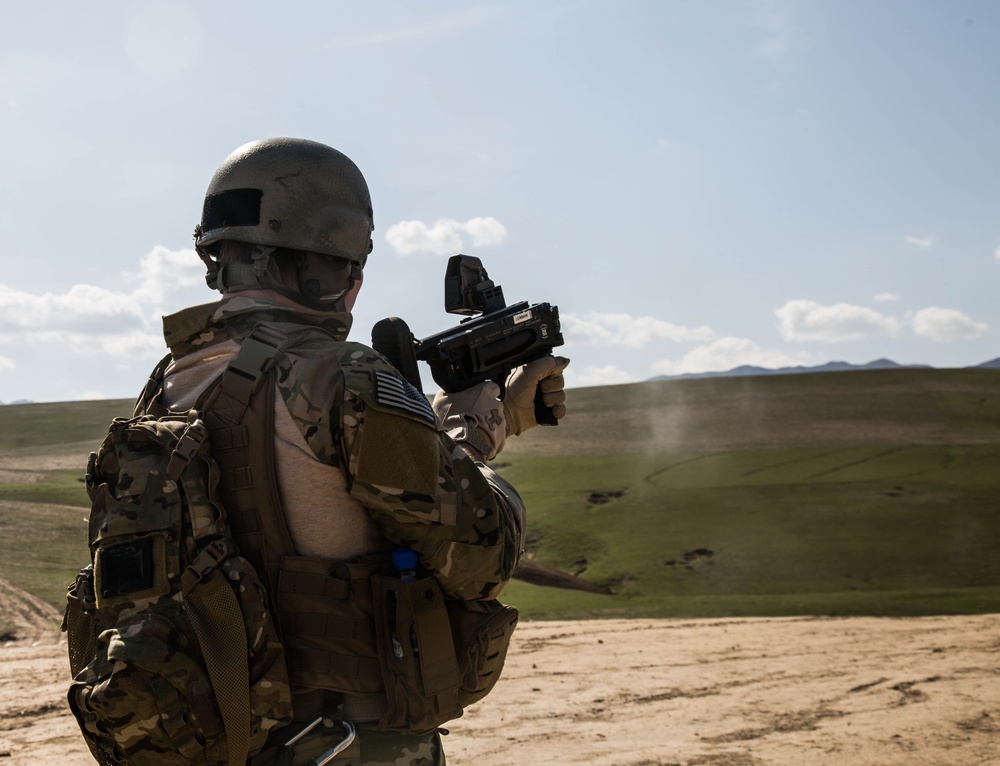 Marksmanship training on a range in Balkh province