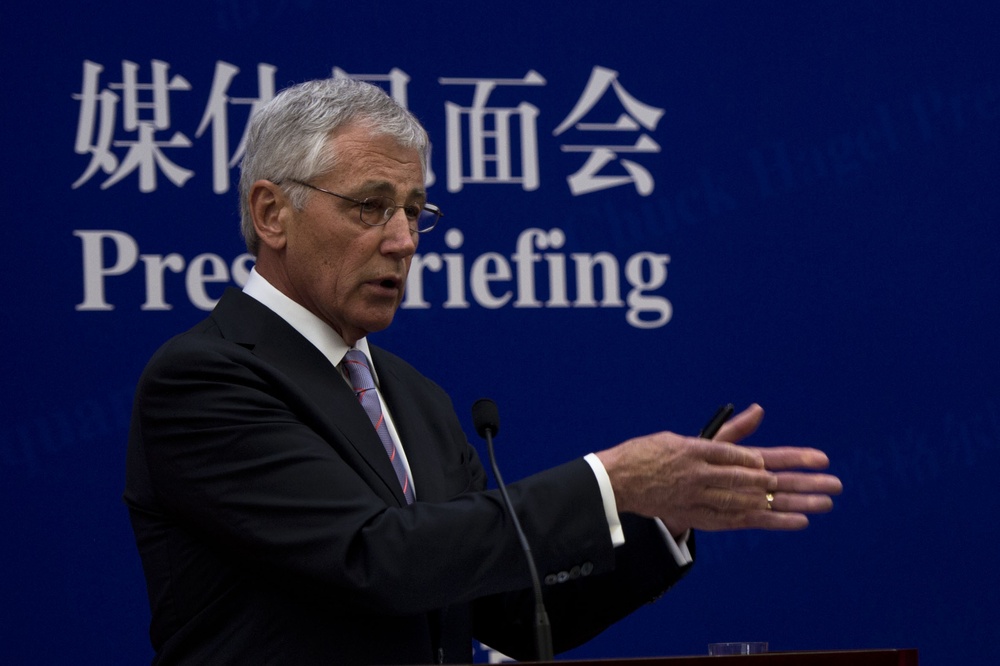 Hagel holds joint press conference with Chinese minister of defense