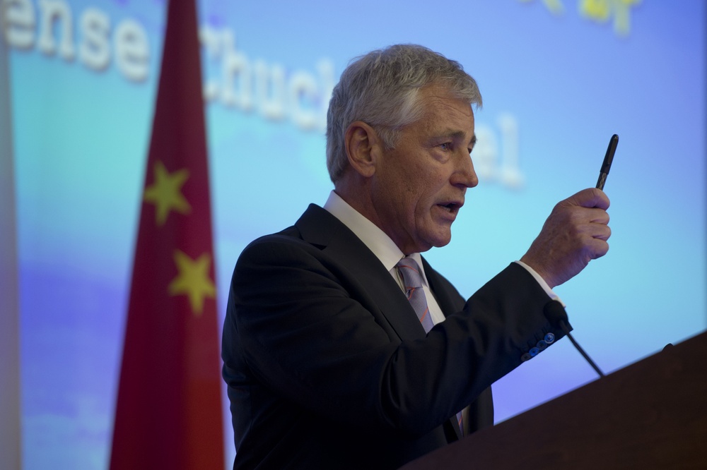 Hagel speaks at Chinese National Defense University