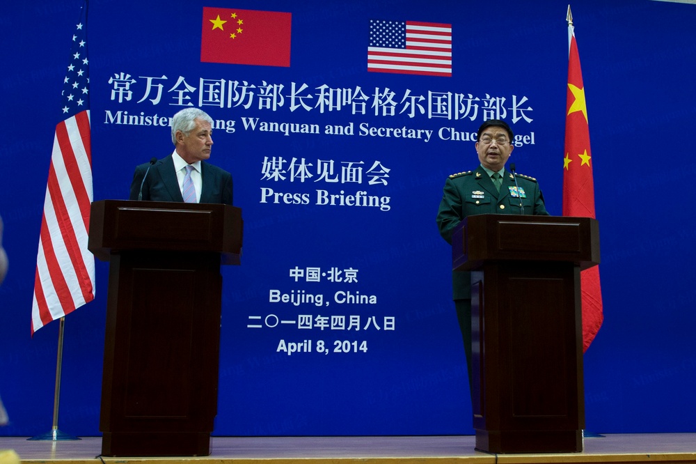 Hagel holds joint press conference with Chinese minister of defense