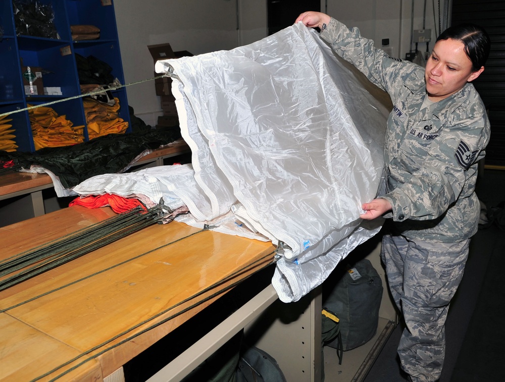 AFE Airman packs parachutes to save lives